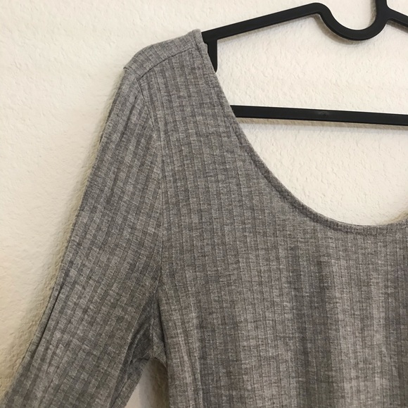 Grey Ribbed Bodysuit - Picture 3 of 3